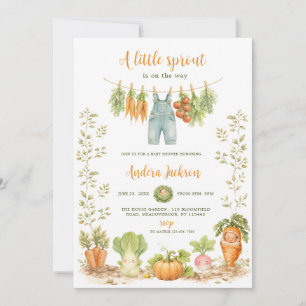 Invitación Jardín de Ropa Tendida de Pequeño Brote: Fiesta pa