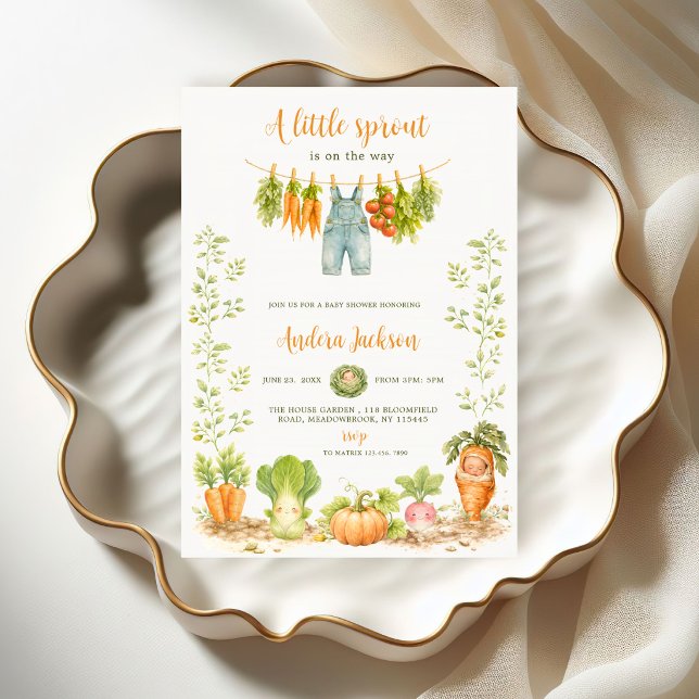 Invitación Jardín de Ropa Tendida de Pequeño Brote: Fiesta pa (Subido por el creador)