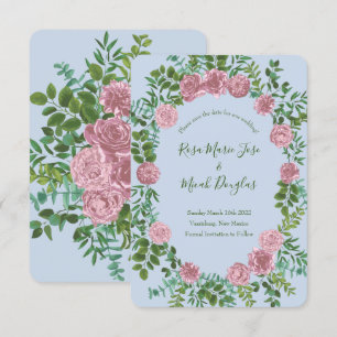 Invitación Jardín de Rosas Rosadas Boda de Primavera