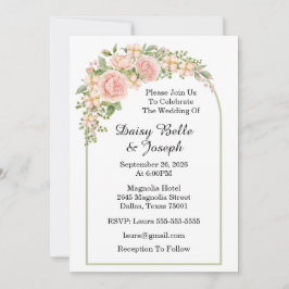 Invitación Jardín de rosas rosadas elegantes