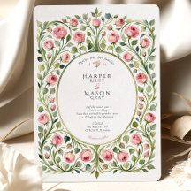 Jardín de rosas rosadas exuberantes boda vintage