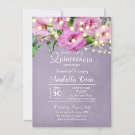 Invitación Jardín de Rosas Silvestres | Quinceañera Lila
