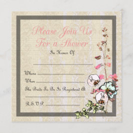 Invitación Jardín de Té Japonés en Blanco para Boda o Ducha -