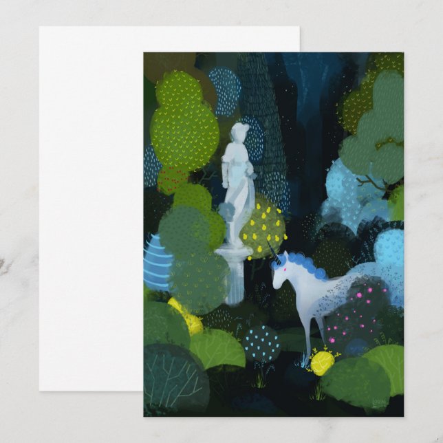 Invitación Jardín de Unicornio (Anverso / Reverso)