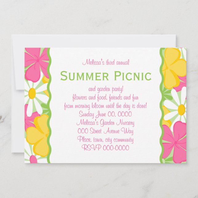 Invitación Jardín de verano (Anverso)