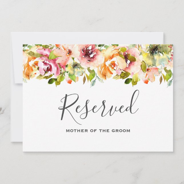 Invitación Jardín de Verano Acuarela Floral Boda (Anverso)