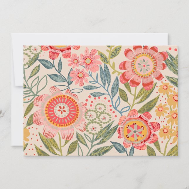 Invitación Jardín de Verano Flores Destacadas (Anverso)