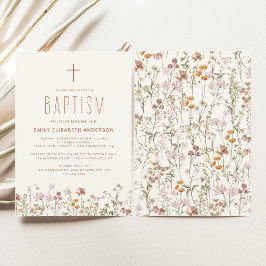 Invitación Jardín del Bautismo De Flor Silvestre En La Terrac