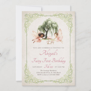 Invitación Jardín del Bosque Encantado de Hadas Cumpleaños