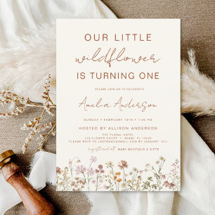 Invitación Jardín del primer cumpleaños de la Moda del Boho d