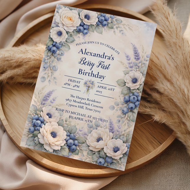 Invitación Jardín del primer libro de Berry cumpleaños 1 (Subido por el creador)