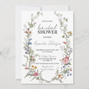 Invitación Jardín Ditsy Floral Floral Flor silvestre Ducha de