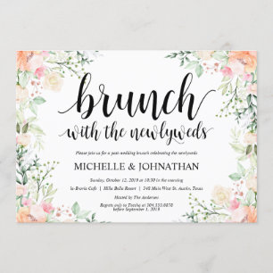 Invitación Jardín Elegancia Floral Post Boda Brunch Invita