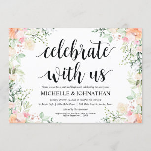 Invitación Jardín Elegancia Floral Post Boda Brunch Invita