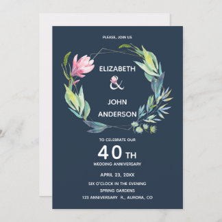 Invitación Jardín en la Riviera 40 Aniversario de Boda