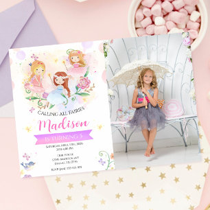 Invitación Jardín Encantado de Hadas Cumpleaños Mágico Foto