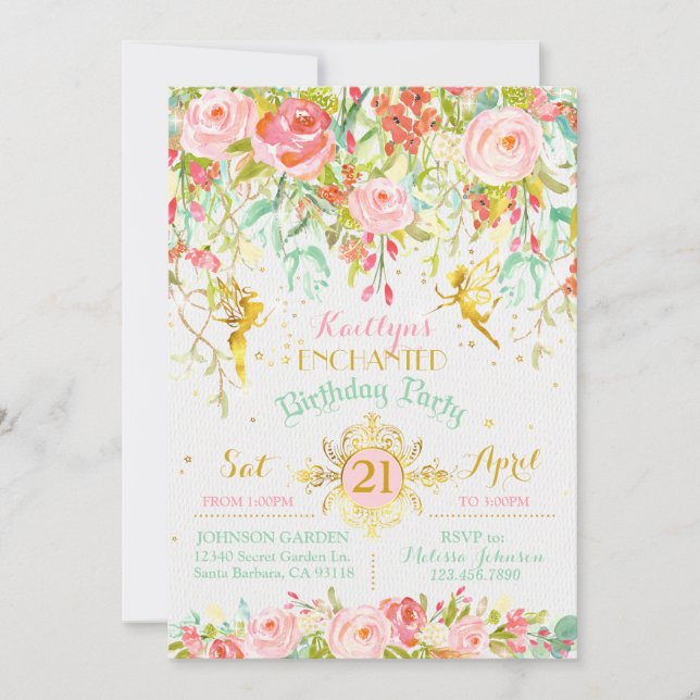 Invitación Jardín encantado de la lechuga (Anverso)