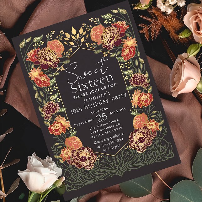 Invitación Jardín encantado Dulce Floral 16 Cumpleaños (Subido por el creador)