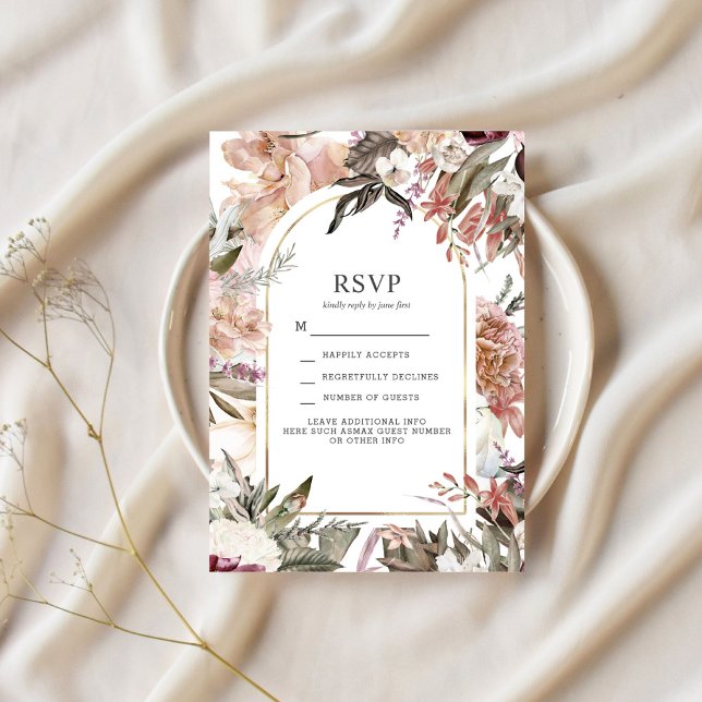 Invitación Jardín Encantado Elegante Boho Floral RSVP (Subido por el creador)
