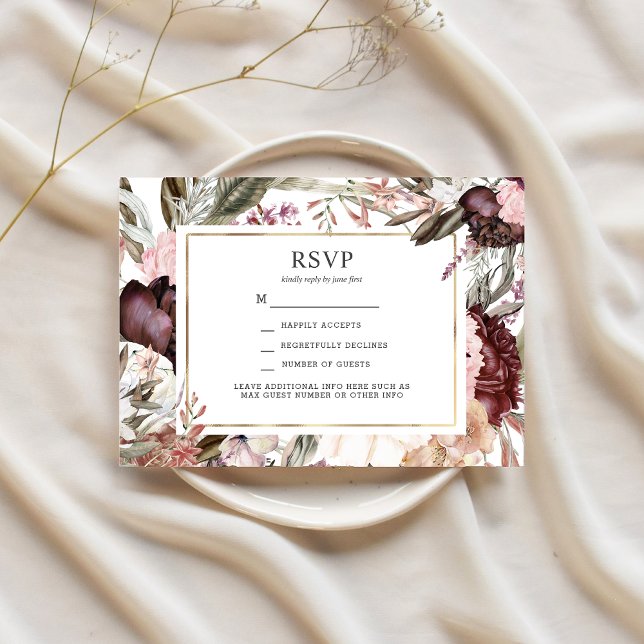 Invitación Jardín Encantado Elegante Boho Floral RSVP Invitat (Subido por el creador)