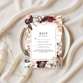 Invitación Jardín Encantado Elegante Boho Floral RSVP Invitat