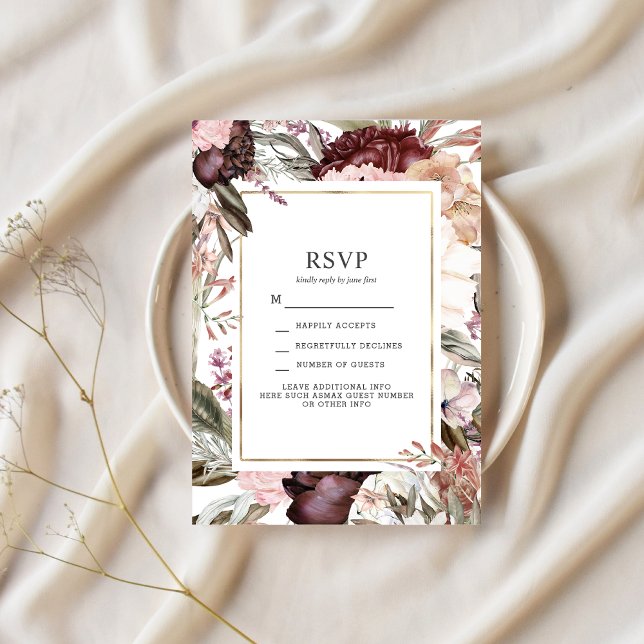 Invitación Jardín Encantado Elegante Boho Floral RSVP Invitat (Subido por el creador)