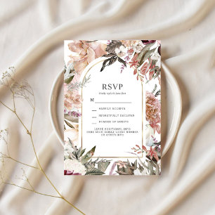 Invitación Jardín Encantado Elegante Floral Boho RSVP