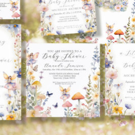 Invitación Jardín encantado Fairy Wildflower Bebé ducha