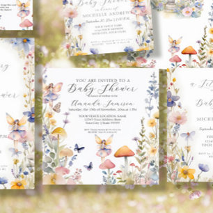 Invitación Jardín encantado Fairy Wildflower Bebé ducha