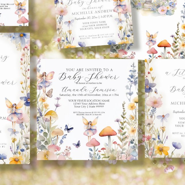 Invitación Jardín encantado Fairy Wildflower Bebé ducha (Subido por el creador)