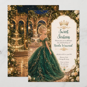 Invitación Jardín Esmeralda Bajo la Luz de la Luna Dulces Die
