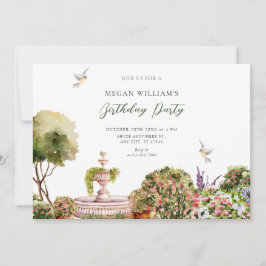 Invitación Jardín estético de acuarela