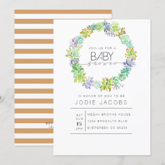 Invitación Jardín exitoso | Baby Shower acuarela
