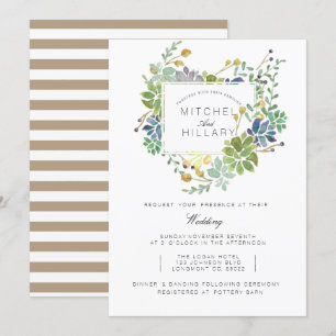 Invitación Jardín exitoso Boda de acuarela floral