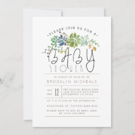 Invitación Jardín exitoso de la moda | Baby Shower acuarela