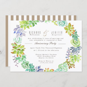 Invitación Jardín exitoso   Fiesta de aniversario de acuarela