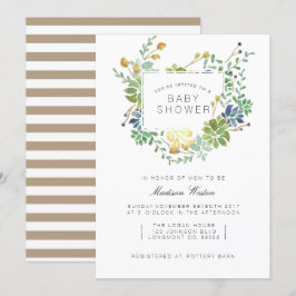 Invitación Jardín exitoso | Floral Watercolor Baby Shower
