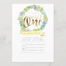 Invitación Jardín exitoso | Primera Cumpleaños de la acuarela