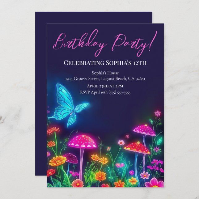 Invitación Jardín Fairycore (Anverso / Reverso)