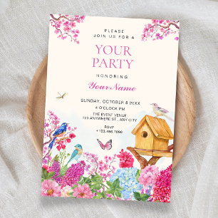 Invitación Jardín floral acuarela