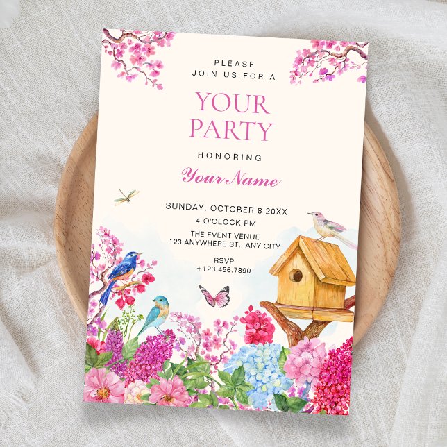 Invitación Jardín floral acuarela (Subido por el creador)