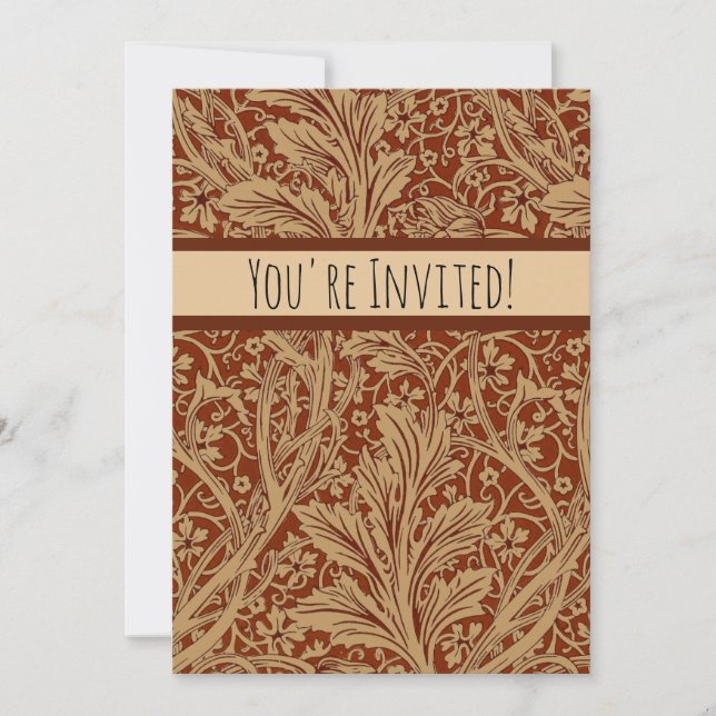 Invitación Jardín Floral Arcadia de William Morris Clase de F (Anverso)