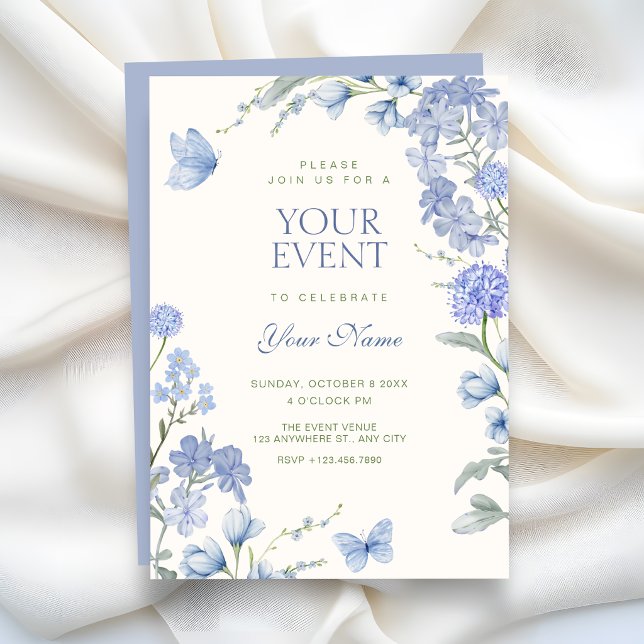 Invitación Jardín floral azul (Subido por el creador)