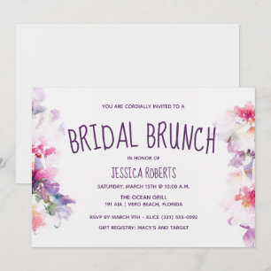 Invitación Jardín Floral Brunch Bridal Bridal Ducha Bridal Fi