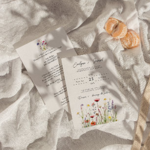 Invitación Jardín Floral De Flores Silvestres En Un Boda
