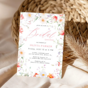 Invitación Jardín floral de flores silvestres rosa chic despe