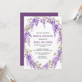 Invitación Jardín floral de glicina púrpura para despedida de