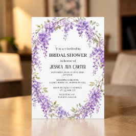Invitación Jardín floral de glicina púrpura para despedida de