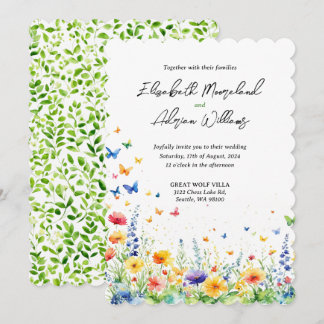 Invitación Jardín Floral de Mariposas de Primavera