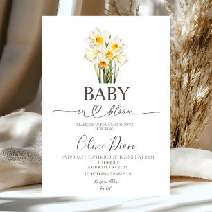 Invitación Jardín floral de narcisos bebé en flor